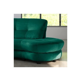 Canapé en velours luxe 5/6 places BRENNER vert foncé, côté accoudoir gauche