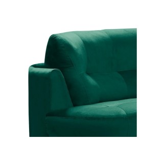 Canapé en velours luxe 5/6 places BRENNER vert foncé, côté accoudoir gauche