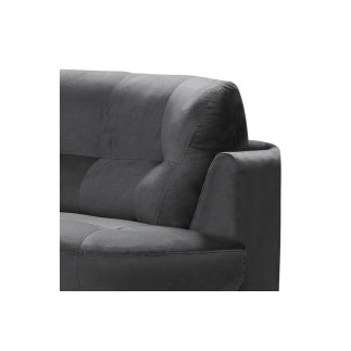 Canapé en velours luxe 5/6 places BRENNER gris foncé, côté accoudoir droit