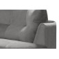 Canapé en velours luxe 5/6 places BRENNER gris clair, côté accoudoir droit