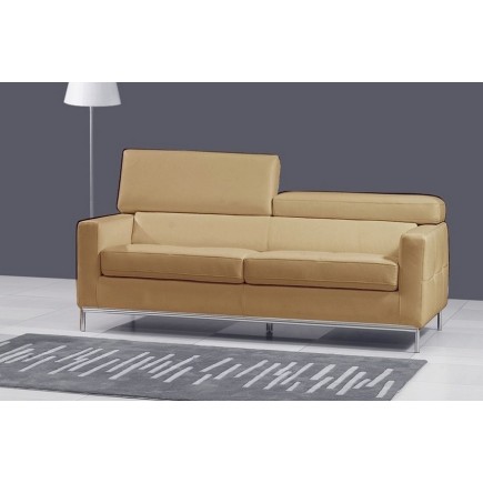 Canapé 3 places en cuir italien XENIA, beige