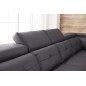 Canapé d'angle cuir buffle italien 7/8 places , BELLISSIMO, noir et blanc, angle droit, Noir / Blanc. Longueur 395 cm