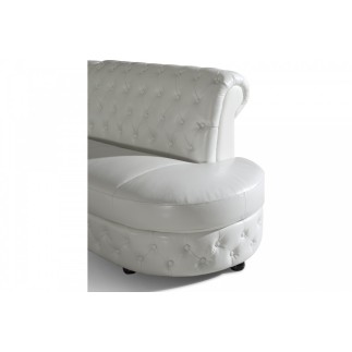 Canapé d'angle en cuir italien 6 places CHESTON, blanc