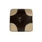 Pouf en cuir de luxe - belle qualité- cuir épais - Chocolat et beige - VISTA