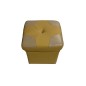 Pouf en cuir de luxe - belle qualité- cuir épais - beige et moutarde - VISTA