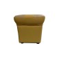 Pouf en cuir de luxe - belle qualité- cuir épais - beige et moutarde - VISTA
