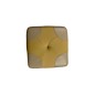 Pouf en cuir de luxe - belle qualité- cuir épais - beige et moutarde - VISTA