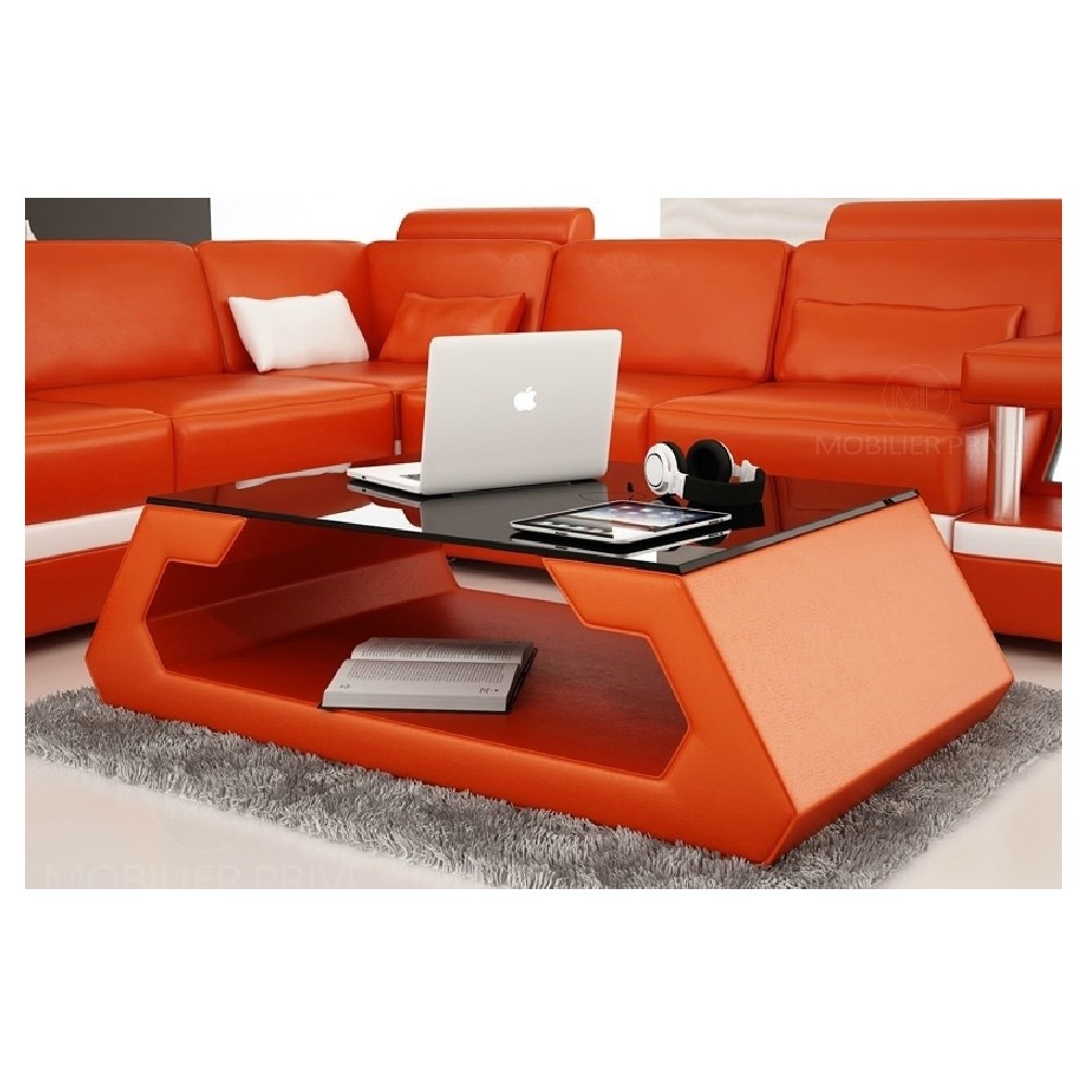 Table basse design ALMA, orange