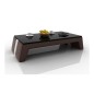 Table basse design SIARA, chocolat et blanc