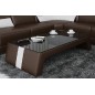 Table basse design SIARA, chocolat et blanc