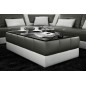 Table basse design ZEINA, gris foncé et blanc.
