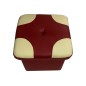 Pouf en cuir de luxe - belle qualité - cuir épais - Bordeaux ét écru - VISTA