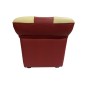 Pouf en cuir de luxe - belle qualité - cuir épais - Bordeaux ét écru - VISTA