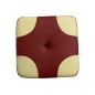 Pouf en cuir de luxe - belle qualité - cuir épais - Bordeaux ét écru - VISTA
