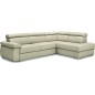 Canapé d'angle convertible en 100% tout cuir italien de luxe 5 places ZORINI, ivoire, angle droit Canapé d'angle convertible en 100% tout cuir italien de luxe 5 places ZORINI, ivoire, angle droit