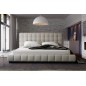 Lit design en cuir italien de luxe SILVER, gris clair, 180x200