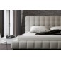 Lit design en cuir italien de luxe SILVER, gris clair, 180x200