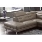 Canapé d'angle avec un relax électrique en cuir de buffle italien de luxe 6 places REVOLAX moka, angle gauche