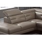 Canapé d'angle avec un relax électrique en cuir de buffle italien de luxe 6 places REVOLAX moka, angle gauche