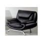 Fauteuil 1 place en cuir italien JONAH, noir