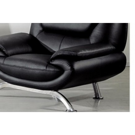 Fauteuil 1 place en cuir italien JONAH, noir