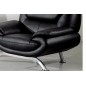 Fauteuil 1 place en cuir italien JONAH, noir