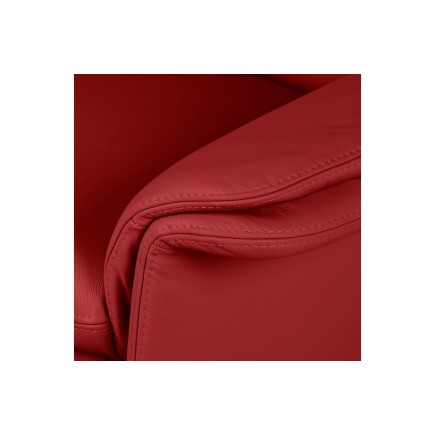Canapé 2 places en 100% tout cuir italien vachette COMO, rouge foncé