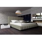 Lit design en cuir italien de luxe SILVER, gris clair, 180x200