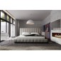 Lit design en cuir italien de luxe SILVER, gris clair, 180x200