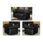 Ensemble 2+1+1, canapé 2 places et 2 fauteuils 1 place, en cuir luxe italien CHESTERFIELD, noir