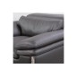Ensemble Canapé 3 places et 2 places et fauteuil 1 place en cuir italien buffle ITALINA, noir avec surpiqure blanche