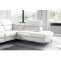 Canapé d'angle en 100% tout cuir épais de luxe italien, 5/6 places KASINI, blanc cassé, angle droit
