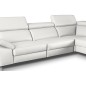 Canapé d'angle en 100% tout cuir épais de luxe italien, 5/6 places KASINI, blanc cassé, angle droit
