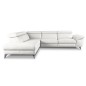 - Canapé d'angle en 100% tout cuir épais de luxe italien, 5/6 places KASINI, blanc cassé, angle gauche
