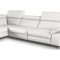 - Canapé d'angle en 100% tout cuir épais de luxe italien, 5/6 places KASINI, blanc cassé, angle gauche