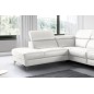 - Canapé d'angle en 100% tout cuir épais de luxe italien, 5/6 places KASINI, blanc cassé, angle gauche