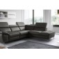 Canapé d'angle en 100% tout cuir épais de luxe italien, 5/6 places KASINI, anthracite, angle droit