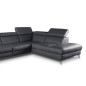 Canapé d'angle en 100% tout cuir épais de luxe italien, 5/6 places KASINI, anthracite, angle droit