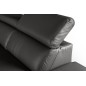 Canapé d'angle en 100% tout cuir épais de luxe italien, 5/6 places KASINI, anthracite, angle droit