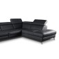 Canapé d'angle en 100% tout cuir épais de luxe italien, 5/6 places KASINI, noir, angle droit