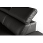 Canapé d'angle en 100% tout cuir épais de luxe italien, 5/6 places KASINI, noir, angle droit