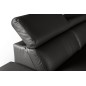 Canapé d'angle en 100% tout cuir épais de luxe italien, 5/6 places KASINI, noir, angle gauche