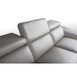 Canapé d'angle en 100% tout cuir épais de luxe italien, 5/6 places KASINI, gris, angle gauche