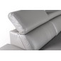 Canapé d'angle en 100% tout cuir épais de luxe italien, 5/6 places KASINI, gris, angle gauche