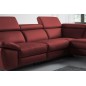 Canapé d'angle en 100% tout cuir épais de luxe italien, 5/6 places KASINI, rouge bordeaux, angle droit