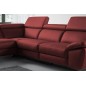 Canapé d'angle en 100% tout cuir épais de luxe italien, 5/6 places KASINI, rouge bordeaux, angle gauche