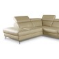 Canapé d'angle en 100% tout cuir épais de luxe italien, 5/6 places KASINI, beige, angle gauche