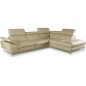 Canapé d'angle en 100% tout cuir épais de luxe italien, 5/6 places KASINI, beige, angle droit