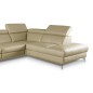 Canapé d'angle en 100% tout cuir épais de luxe italien, 5/6 places KASINI, beige, angle droit