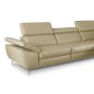 Canapé d'angle en 100% tout cuir épais de luxe italien, 5/6 places KASINI, beige, angle droit